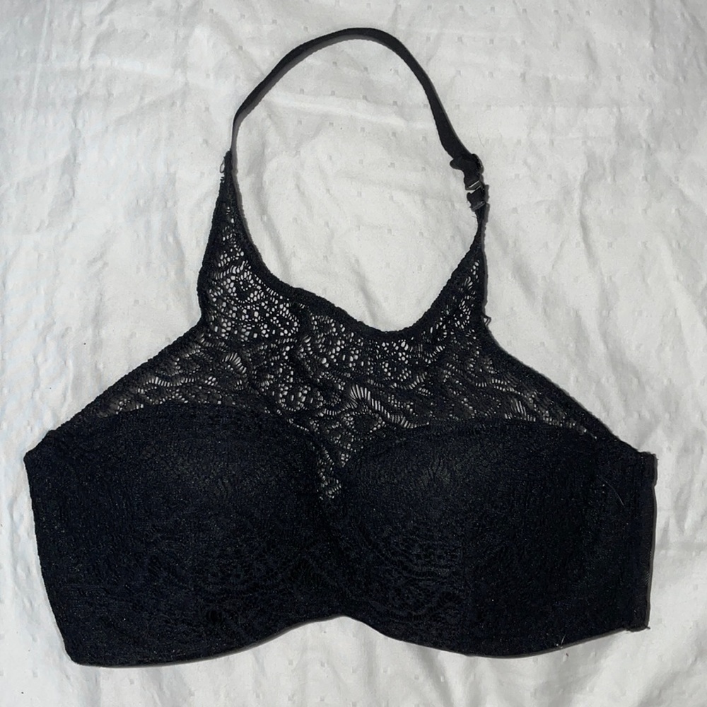 6ixty8ight Black Lace Halter Push Up Underwire Bra
